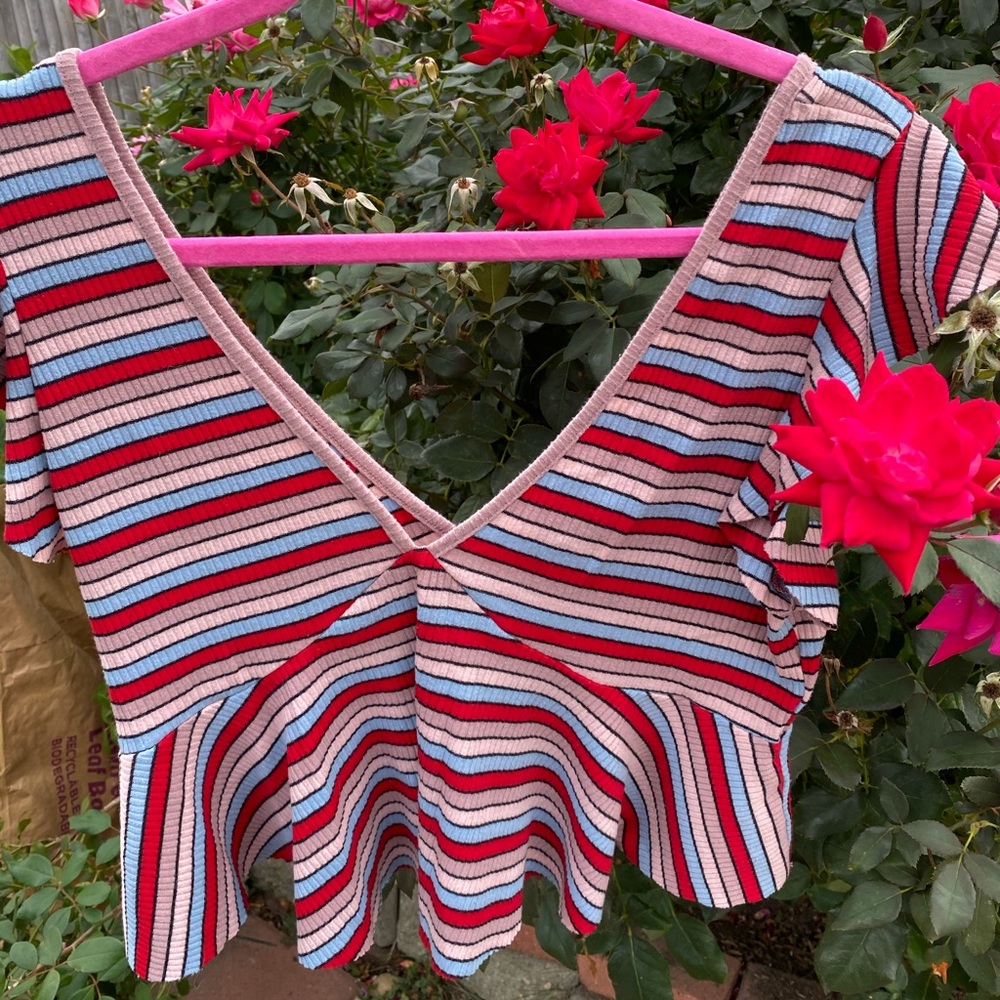 Wild Fable Striped Baby Doll Crop Top